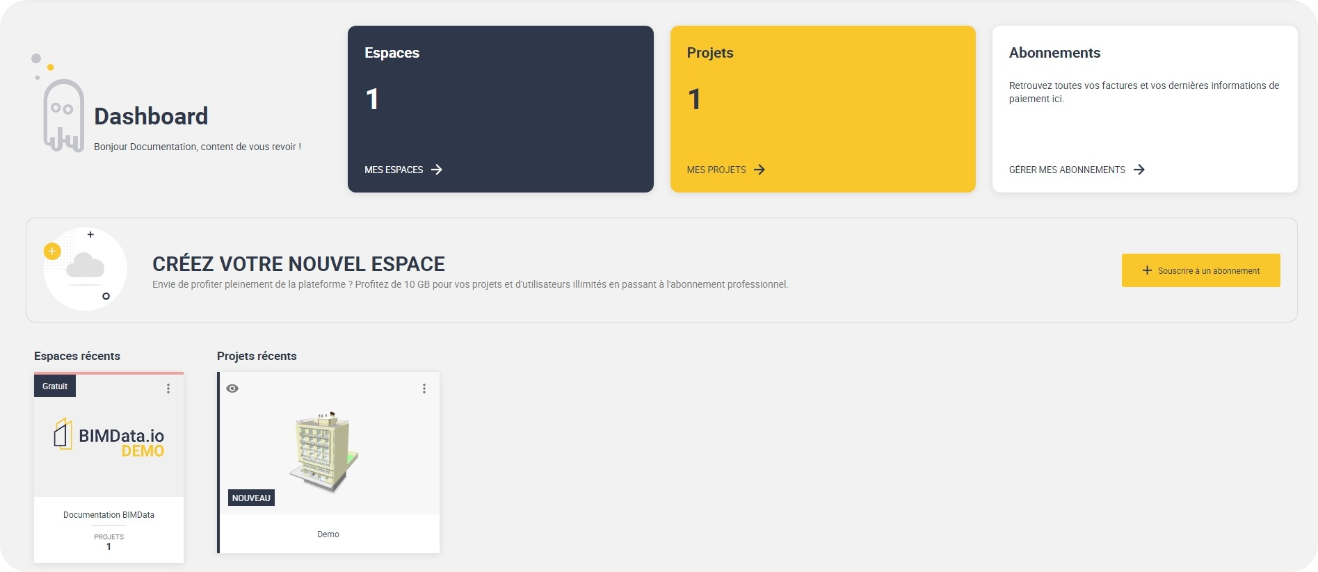 Dashboard plateforme